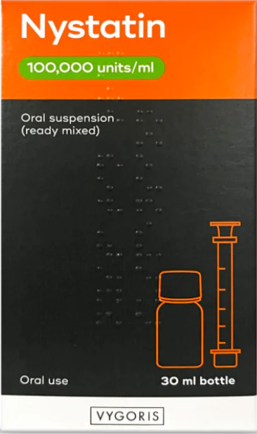 Nystatin oral suspension for oral thrush treatment